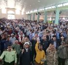 تجمع پرشور و بی سابقه مردم شهرستان عنبرآباد در اجتماع جمعه نصر