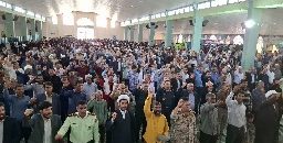 تجمع پرشور و بی سابقه مردم شهرستان عنبرآباد در اجتماع جمعه نصر