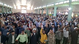 تجمع پرشور و بی سابقه مردم شهرستان عنبرآباد در اجتماع جمعه نصر